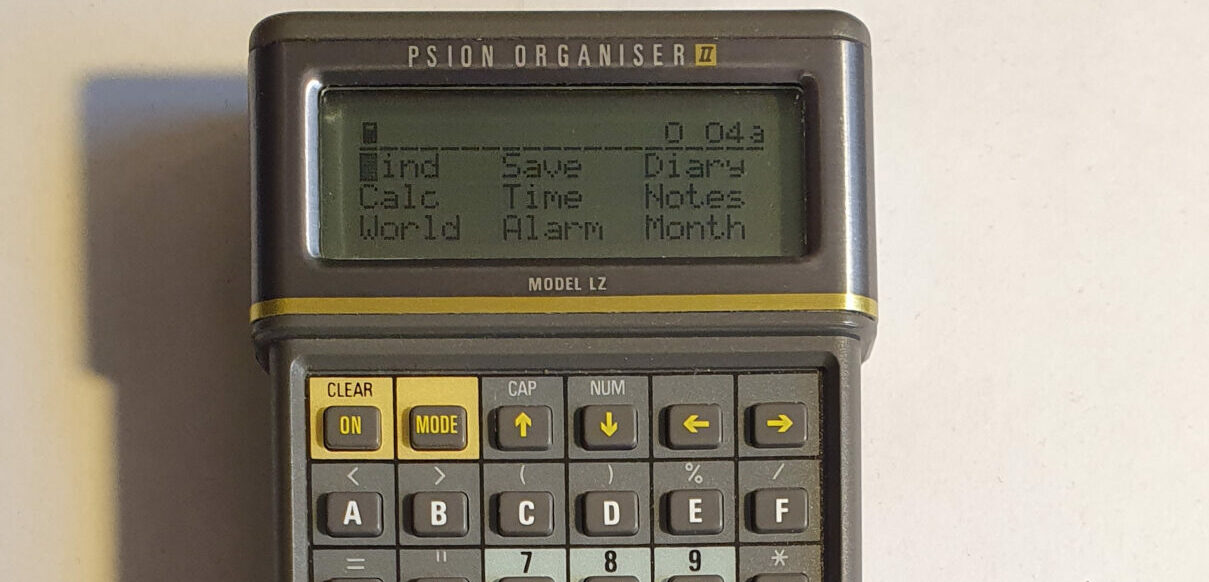 Organiser II LZ main menu
