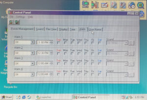 onHand Windows Control Panel, Alarm