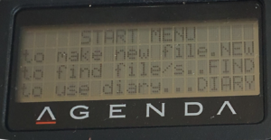 Mirowriter Agenda screen