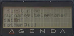 Microwriter AgendA data - first name