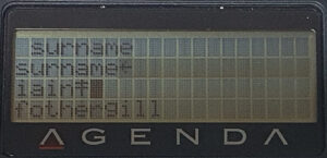 Microwriter Agenda data - surname (fixed fields)