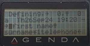 Microwriter AgendA data - defining