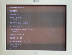 BBC Master *help screen