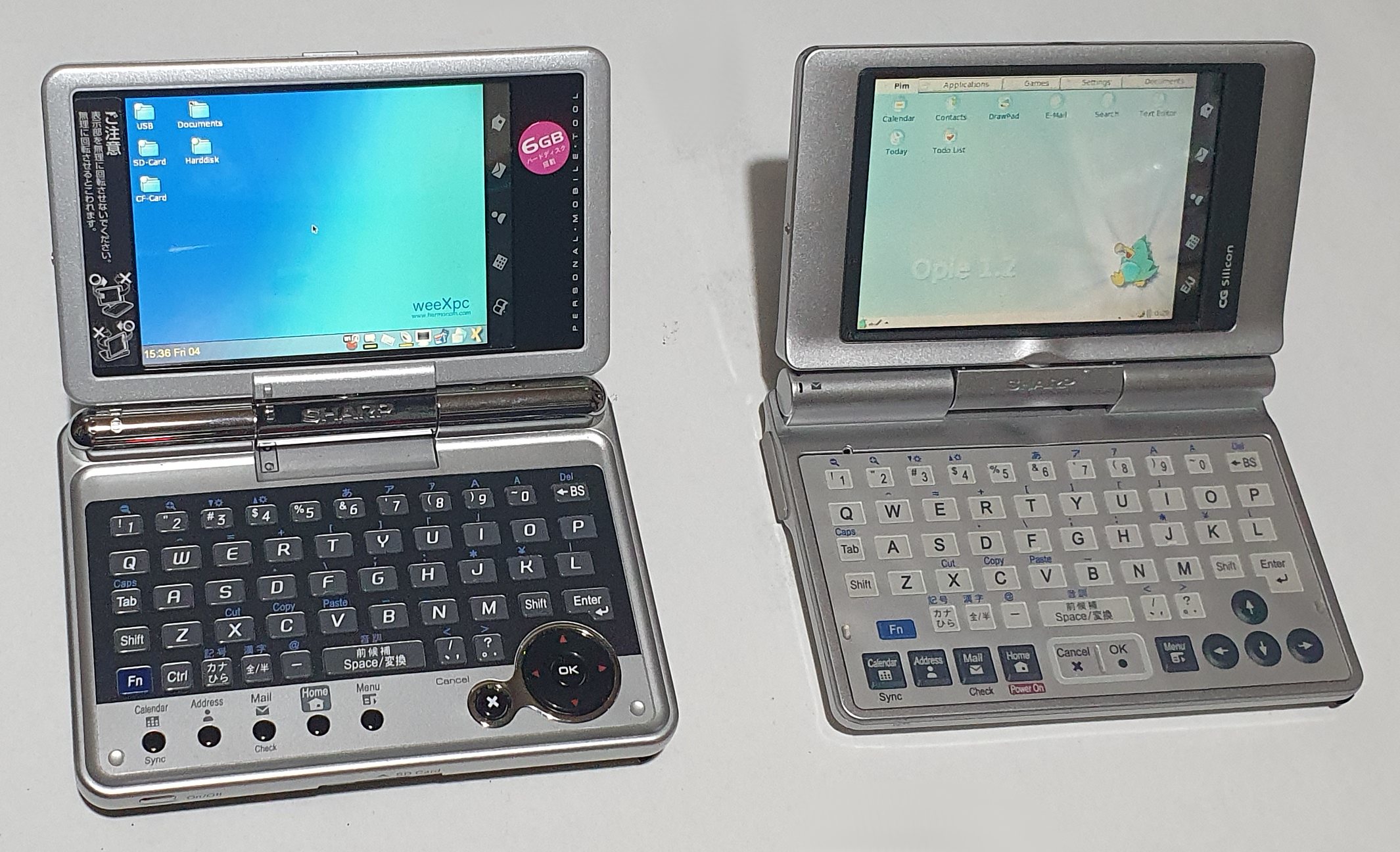 Sharp Zaurus SL-C860 and SL-C2300 desktop