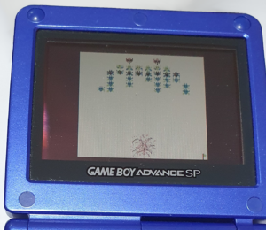 GameBoy Advance SP - OG GameBoy Galaxian with artificial colour
