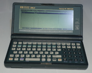 HP 200LX Pocket Quicken main list with test